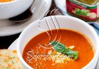 طريقة عمل شوربة الطماطم بالثوم والريحان