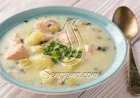 طريقة عمل شوربة البطاطس بالسلمون