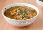 شوربة عدس مع الأرز البني