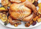 طريقة عمل دجاج محمر بالفرن مع البطاطس