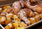 طريقة عمل الدجاج بالبطاطس بالفرن