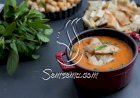 شوربة الطماطم مع الحمّص والنعناع لرجيم صحي