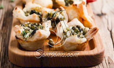 طريقة عمل أكواب الباف باستري بالسبانخ والجبنة