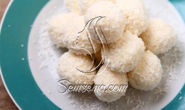طريقة عمل كرات جوز الهند بالفانيليا