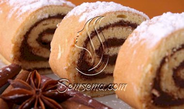 طريقة عمل سويسرول بصوص الشيكولاتة والمكسرات