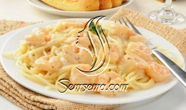 طريقة عمل المكرونة بالجمبري والمشروم