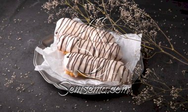 طريقة عمل أكلير بالشيكولاتة البيضاء