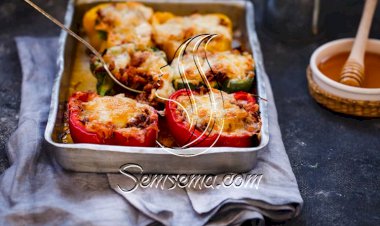 طريقة عمل محشي فلفل ملون في الفرن