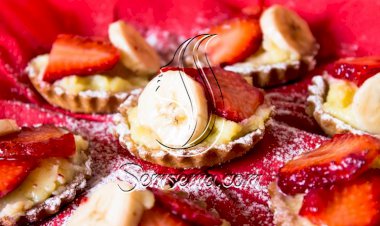 طريقة عمل تارت بالفراولة والموز