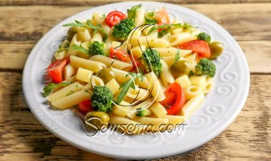 طريقة عمل سلطة المكرونة الايطالية بالزيتون الاخضر