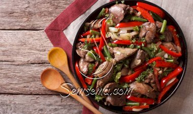 طريقة عمل كبدة الدجاج بالفلفل الملون