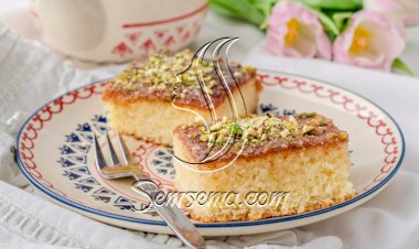 طريقة عمل بسبوسة بالفستق