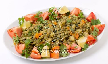 فريك حار بالكبد والقوانص من المطبخ المصري