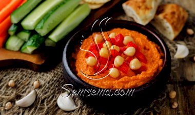 طريقة عمل بيوريه الحمص بالفلفل الأحمر