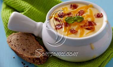 طريقة عمل شوربة البطاطس بالبيكون والجبن الشيدر