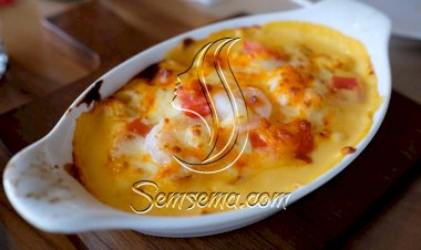 طريقة عمل طاجن جمبري بالجبنة الشيدر