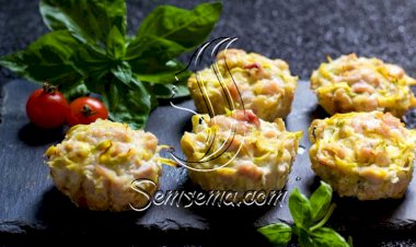 طريقة عمل مافن الخضروات وقطع الدجاج