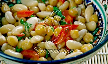 طريقة عمل سلطة فاصوليا بالحمص