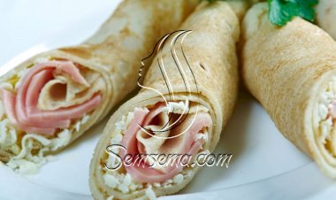 طريقة عمل رولات الكريب بالجبنة واللانشون