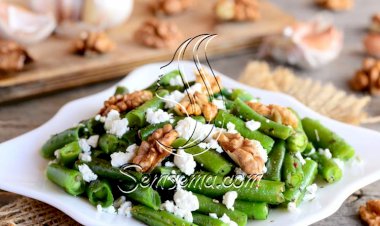 طريقة عمل سلطة فاصوليا خضراء بالجبنة