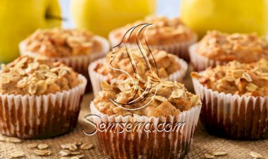 طريقة عمل كب كيك الشوفان بالتفاح