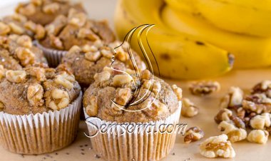 طريقة عمل مافن الموز بعين الجمل