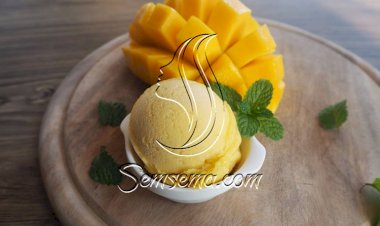 طريقة عمل آيس كريم المانجو بالعسل