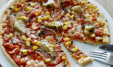 طريقة عمل بيتزا بالخرشوف والذرة