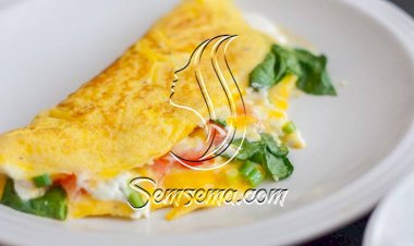 طريقة عمل الأومليت بالفلفل والسبانخ