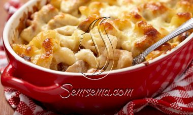 طريقة عمل طاجن مكرونة بالدجاج والصوص الكريمي