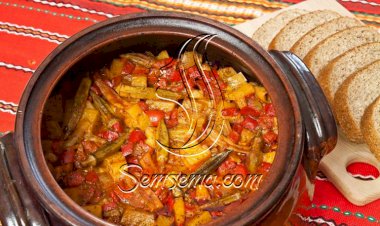 طريقة عمل طاجن البامية بالبطاطس