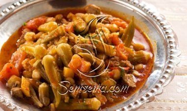 طريقة عمل طاجن البامية باللحم الضأن