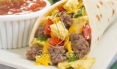 طريقة عمل بوريتو البيض بالسجق