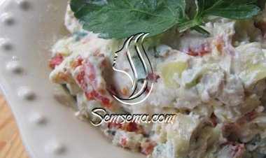 طريقة عمل سلطة الخرشوف بالجبن الكريمي والزيتون