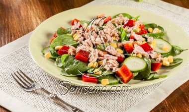 طريقة عمل سلطة التونة بالذرة لشم النسيم
