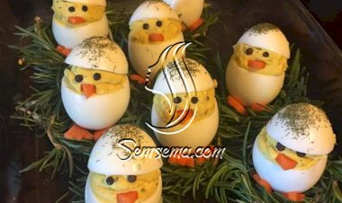 طريقة عمل البيض المحشى لشم النسيم