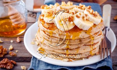 طريقة عمل بان كيك الشوفان بالموز للدايت