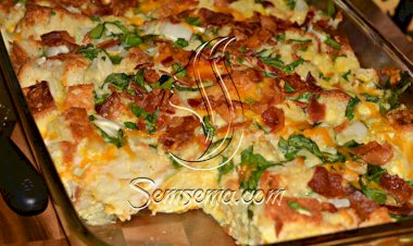 طريقة عمل طاجن البيض بالجبن والسبانخ