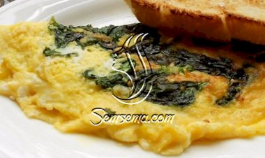 طريقة عمل الأومليت بالسبانخ والجبن البارميزان