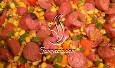 طريقة عمل السوسيس المدخن بالذرة المقلية