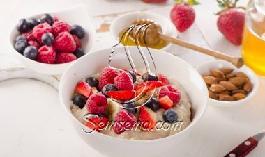 طريقة عمل شوفان بالفواكه واللوز