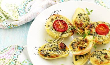 طريقة عمل بطاطس محشية بالجبنة والأعشاب