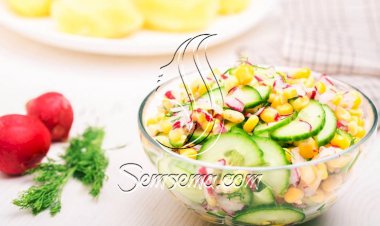 طريقة عمل سلطة الذرة الصفراء بالخيار