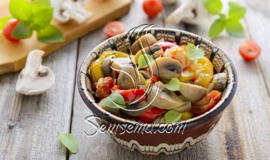 طريقة عمل سلطة المشروم بالفلفل الأصفر