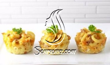 طريقة عمل أكواب المكرونة بالتونة