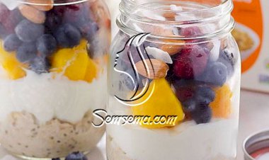 طريقة عمل بارفيه الشوفان بجوز الهند والمكسرات