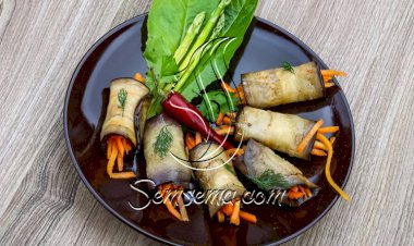 طريقة عمل رولات الباذنجان بالجزر