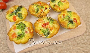 طريقة عمل ميني مافن أومليت بالخضار