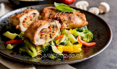 طريقة عمل صدور دجاج محشية بالخضار