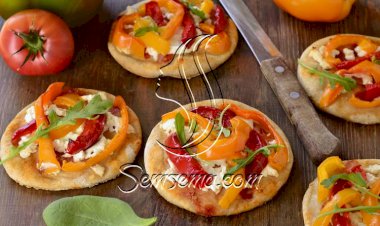 طريقة عمل ميني بيتزا بالفلفل الملون